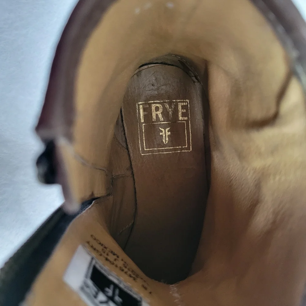 Frye Lynn Strap Size 7 Short‎ Boot Leather Moto Ankle Bootie
